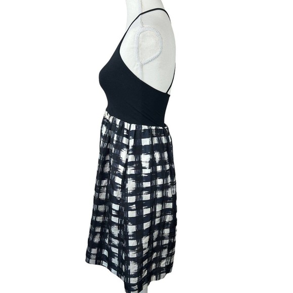 Theory Black Navy White Tank Dress OS One Size Checkered - Picture 6 of 11